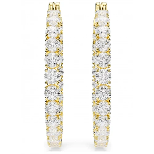 SWAROVSKI Κρίκοι Matrix, Στρογγυλή Κοπή, Λευκά, Επιμετάλλωση σε Χρυσό Τόνο 5750620