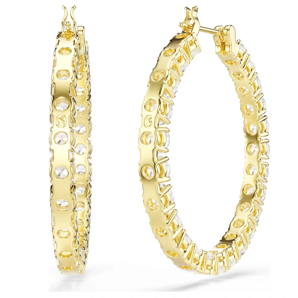 SWAROVSKI Κρίκοι Matrix, Στρογγυλή Κοπή, Λευκά, Επιμετάλλωση σε Χρυσό Τόνο 5750620