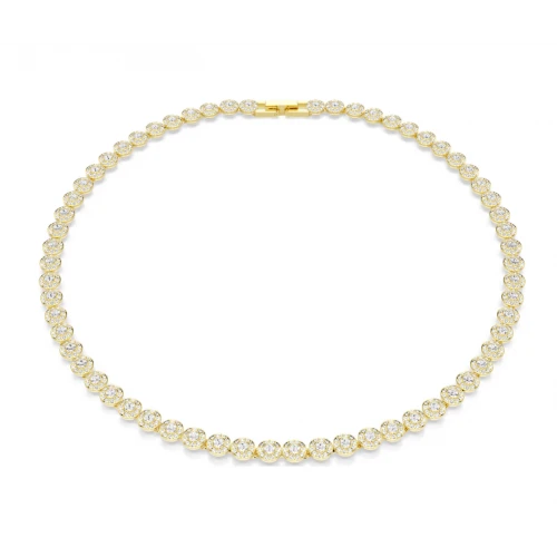 SWAROVSKI Una Angelic Κολιέ Στρογγυλή Κοπή, Λευκό, Επιμετάλλωση σε Χρυσό Τόνο 5751560