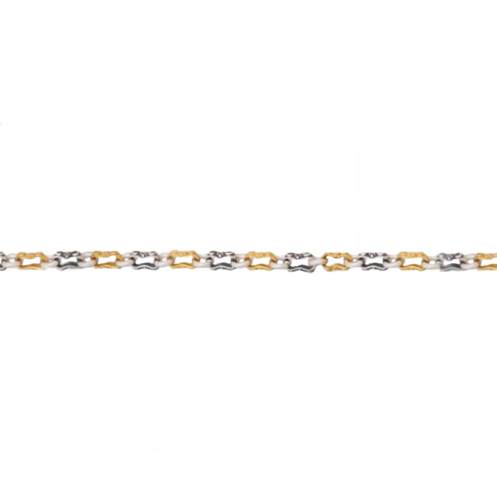 DIMITRIOS EXCLUSIVE 925 Ασήμι τρίχρωμη αλυσίδα 45εκ AL1-1