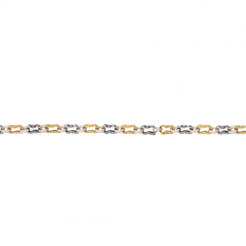 DIMITRIOS EXCLUSIVE 925 Ασήμι τρίχρωμη αλυσίδα 45εκ AL1-1