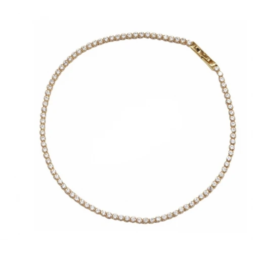 14K Χρυσό Βραχιόλι με Λευκά Ζιργκόν BR331OI