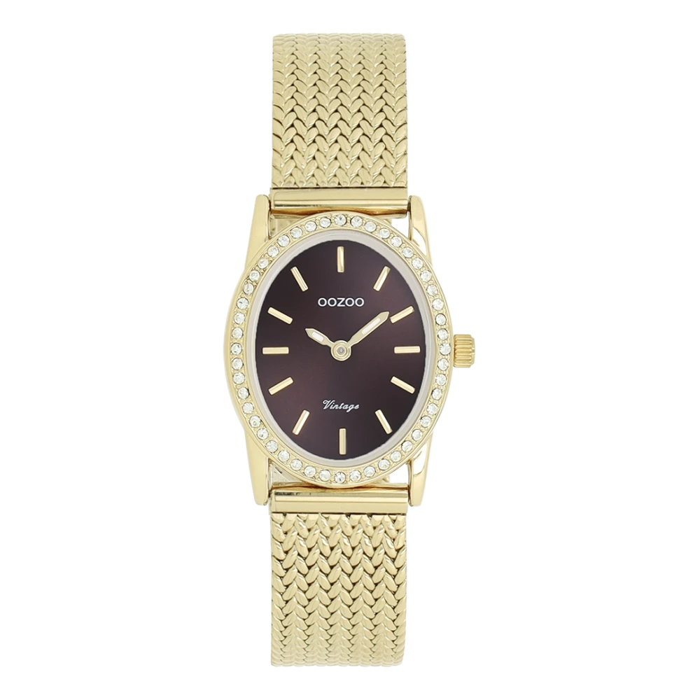 OOZOO Vintage με Μεταλλικό Μπρασελέ σε Χρυσό Τόνο με Ζιργκόν C20433