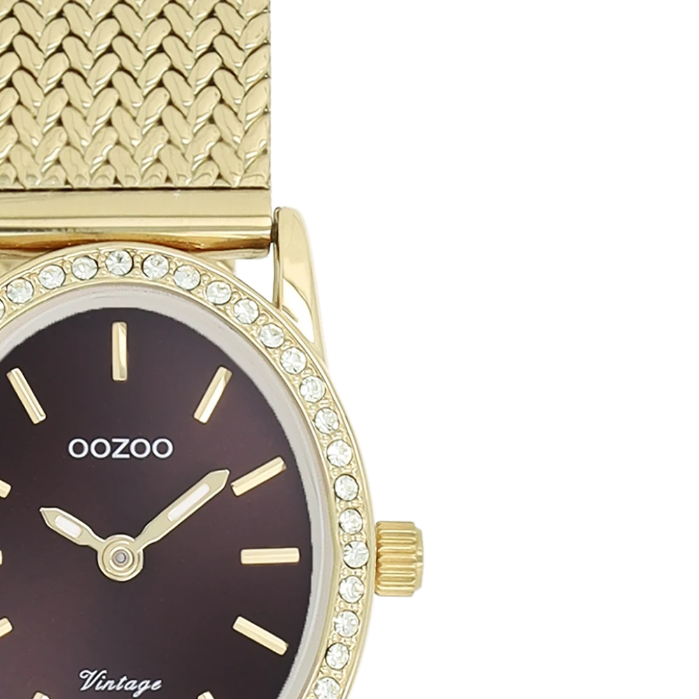 OOZOO Vintage με Μεταλλικό Μπρασελέ σε Χρυσό Τόνο με Ζιργκόν C20433