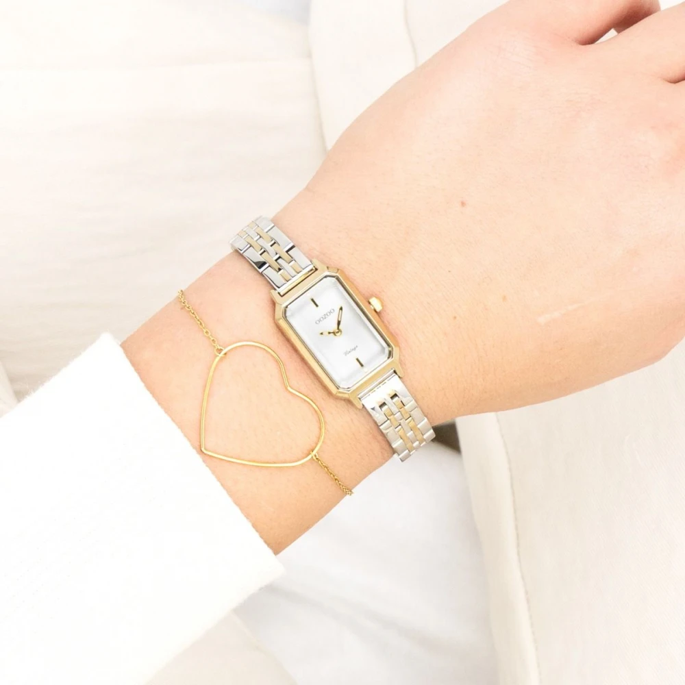 OOZOO Timepieces Vintage με Μπρασελέ Δύο Τόνων από Ανοξείδωτο Ατσάλι C20454
