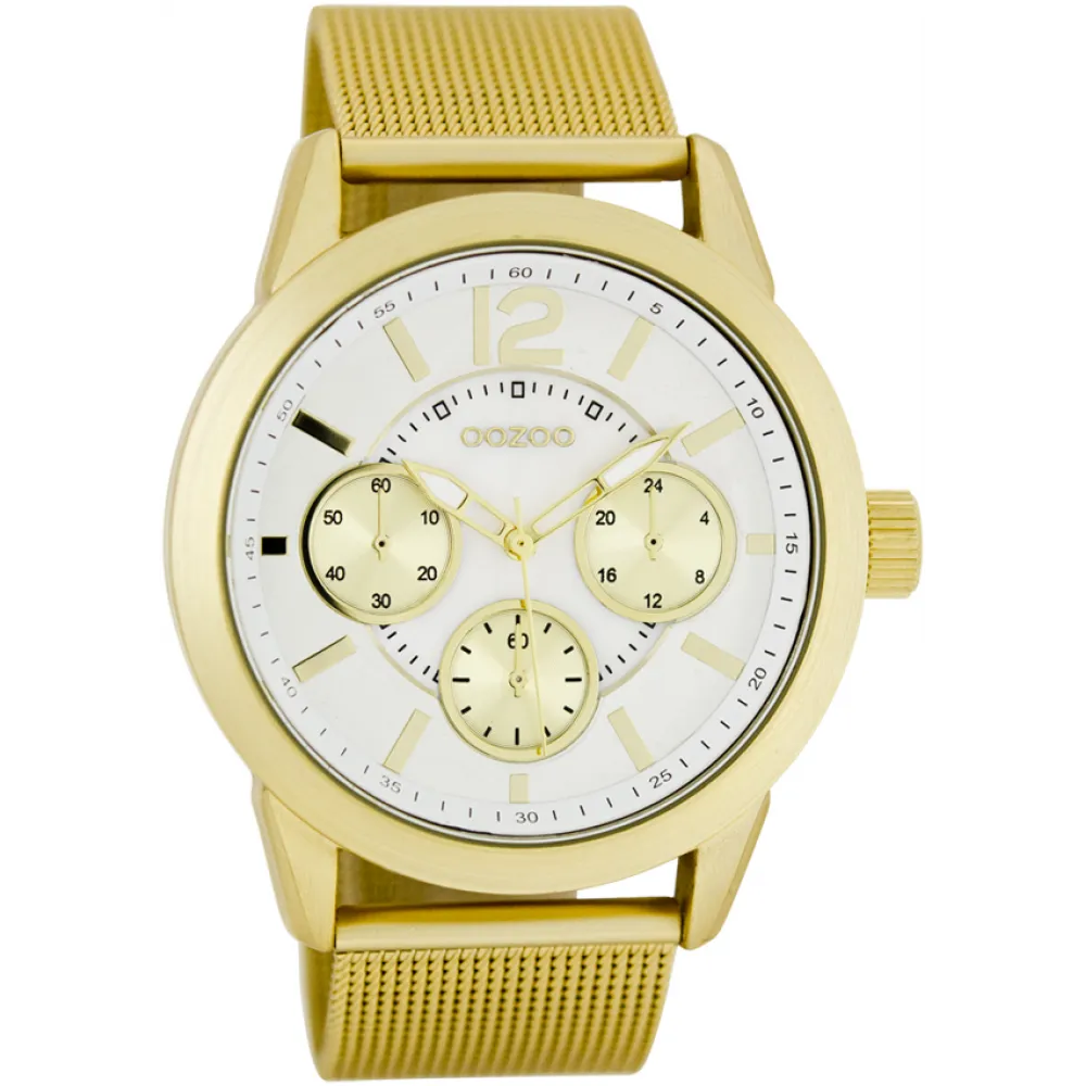 OOZOO Timepieces Vintage Gold Metal Strap C7632