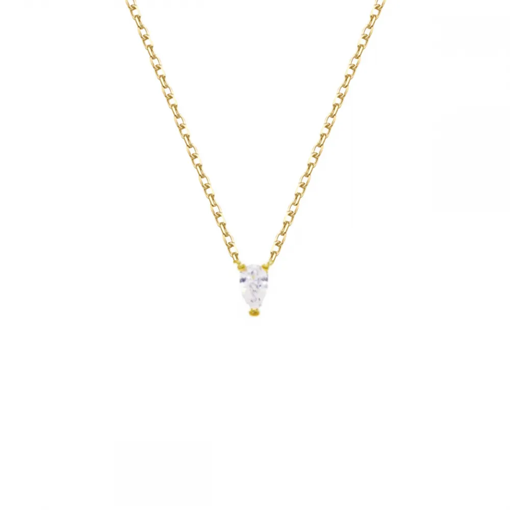 LAURA P. Κολιέ Glamour 925 Ασήμι Επιχρυσωμένο με Ζιργκόν CL0048GB