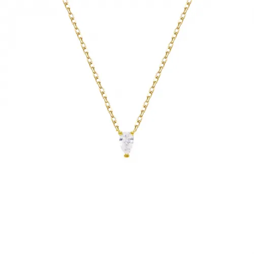 LAURA P. Κολιέ Glamour 925 Ασήμι Επιχρυσωμένο με Ζιργκόν CL0048GB