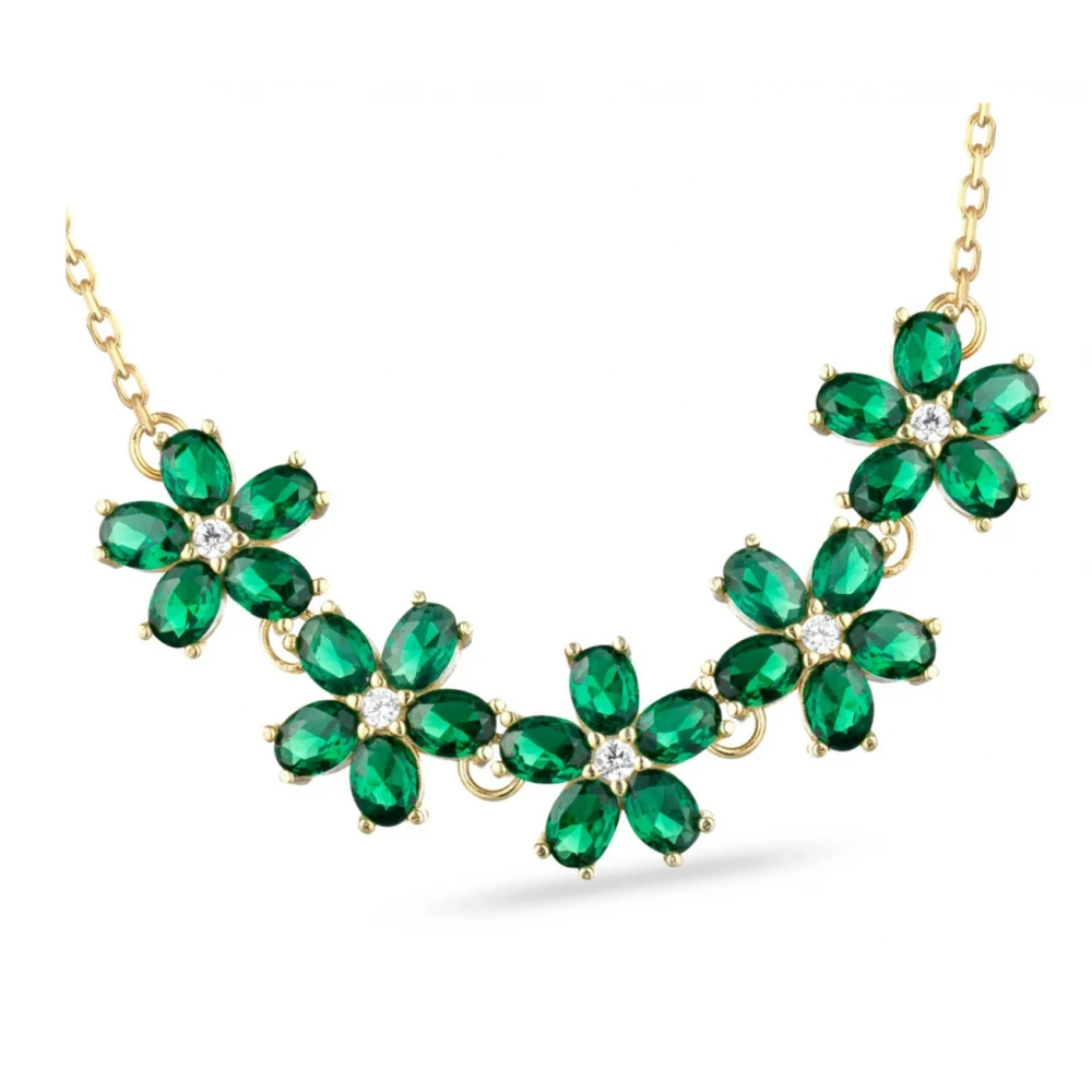 LAURA P. Κολιέ από 925 Ασήμι Επιχρυσωμένο με Ζιργκόν CL0111GV