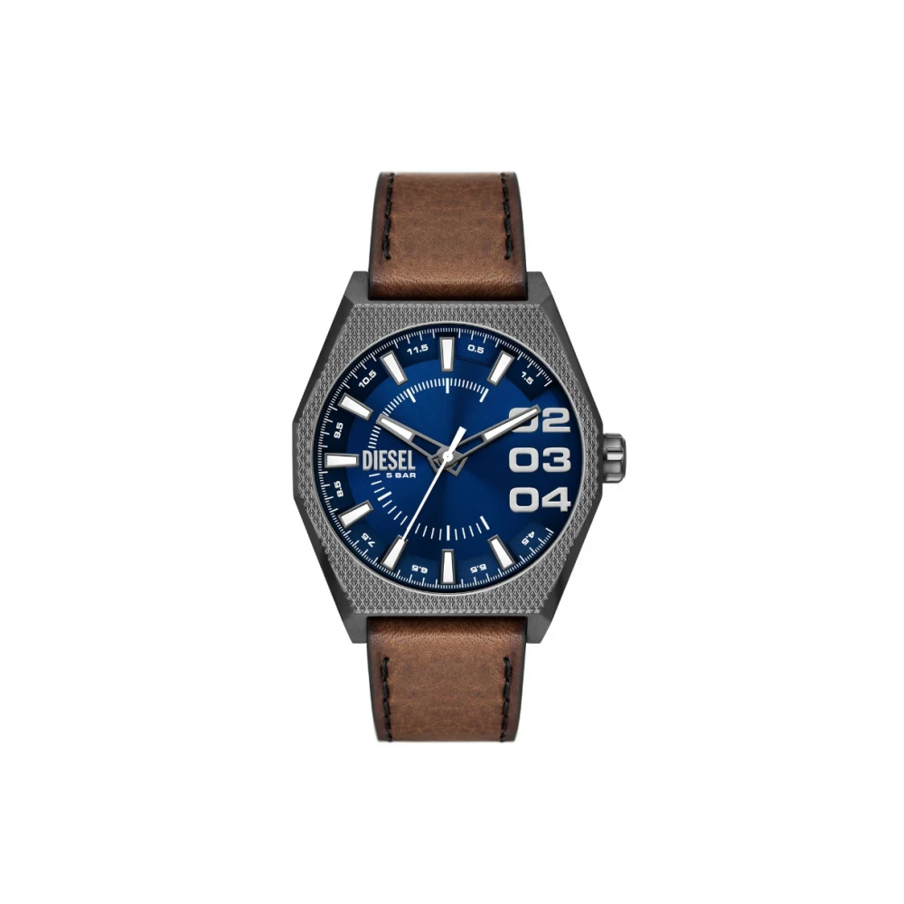 DIESEL Men's Scraper με Καφέ Δερμάτινο Λουράκι DZ2189