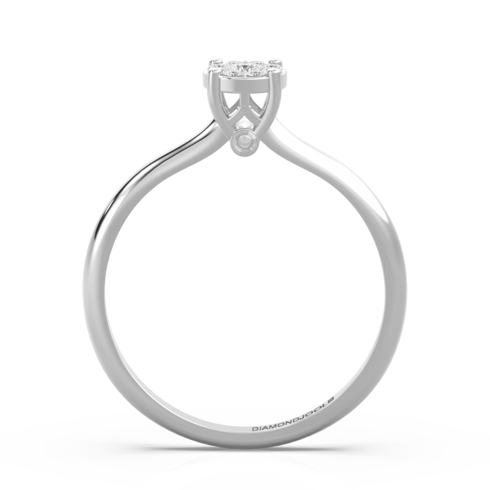 18K Μονόπετρο Δαxτυλίδι Αρραβώνων από Λευκόχρυσο, με Διαμάντι EM014