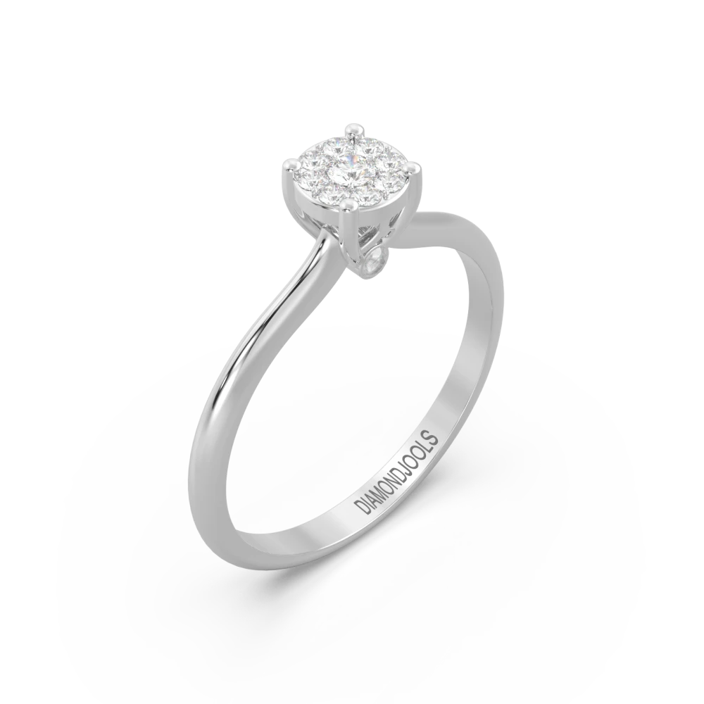 18K Μονόπετρο Δαxτυλίδι Αρραβώνων από Λευκόχρυσο, με Διαμάντι EM014