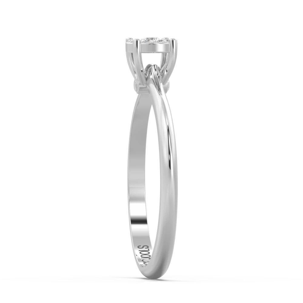 18K Μονόπετρο Δαxτυλίδι Αρραβώνων από Λευκόχρυσο, με Διαμάντι EM014