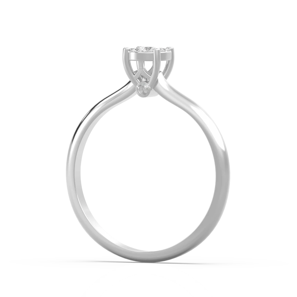 18K Μονόπετρο Δαxτυλίδι Αρραβώνων από Λευκόχρυσο, με Διαμάντι EM014