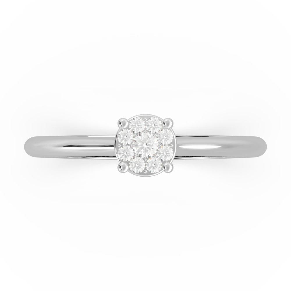 18K Μονόπετρο Δαxτυλίδι Αρραβώνων από Λευκόχρυσο, με Διαμάντι EM014