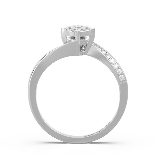 18K Μονόπετρο Invisible Δαxτυλίδι Αρραβώνων Λευκόχρυσο με Διαμάντια EM017W