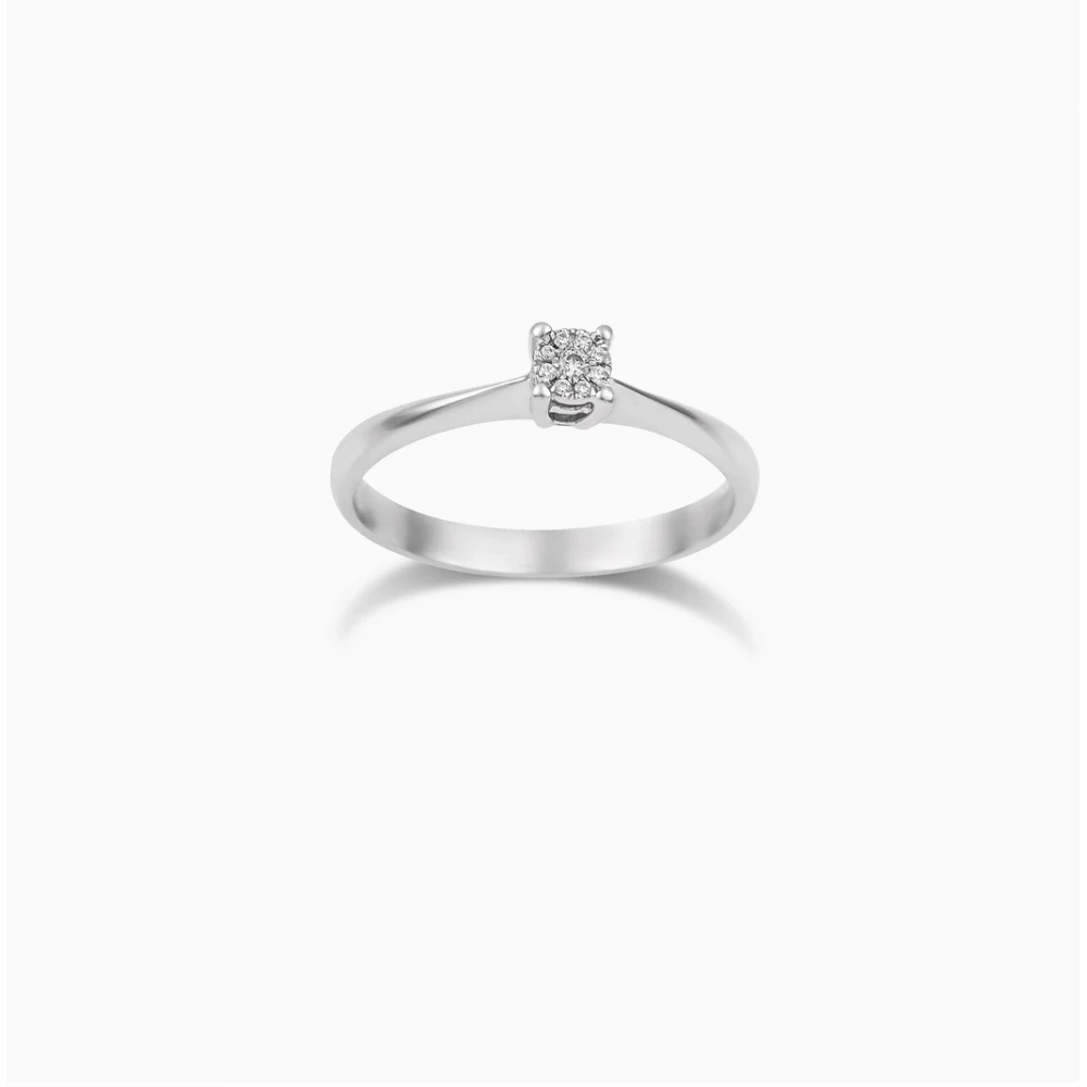 18Κ Λευκόχρυσο Μονόπετρο Δαxτυλίδι Αρραβώνων με Διαμάντι EM169