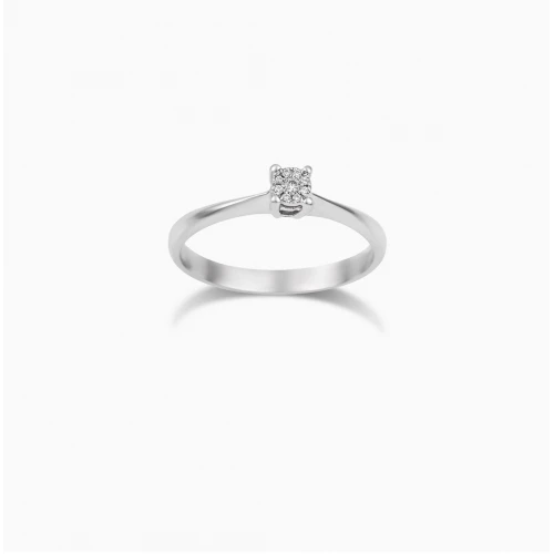 18Κ Λευκόχρυσο Μονόπετρο Δαxτυλίδι Αρραβώνων με Διαμάντι EM169