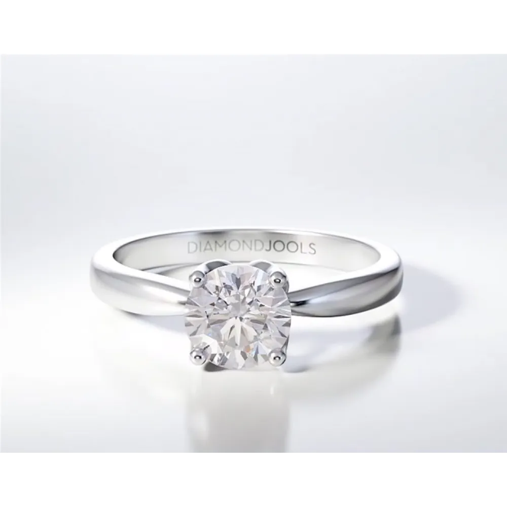 18Κ Λευκόχρυσο Μονόπετρο Δαxτυλίδι Αρραβώνων με Διαμάντι ENG072