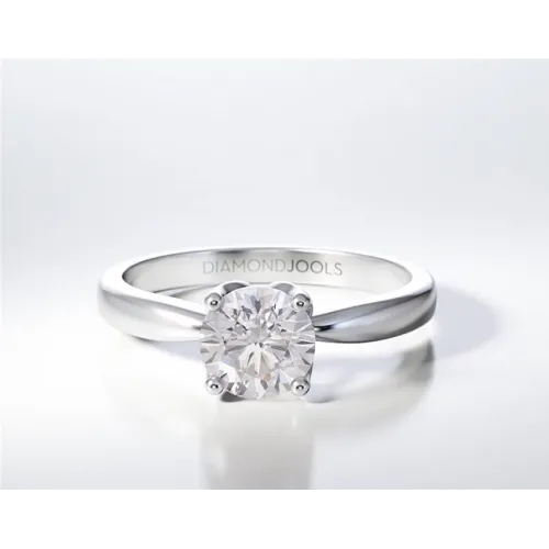 18Κ Λευκόχρυσο Μονόπετρο Δαxτυλίδι Αρραβώνων με Διαμάντι ENG072