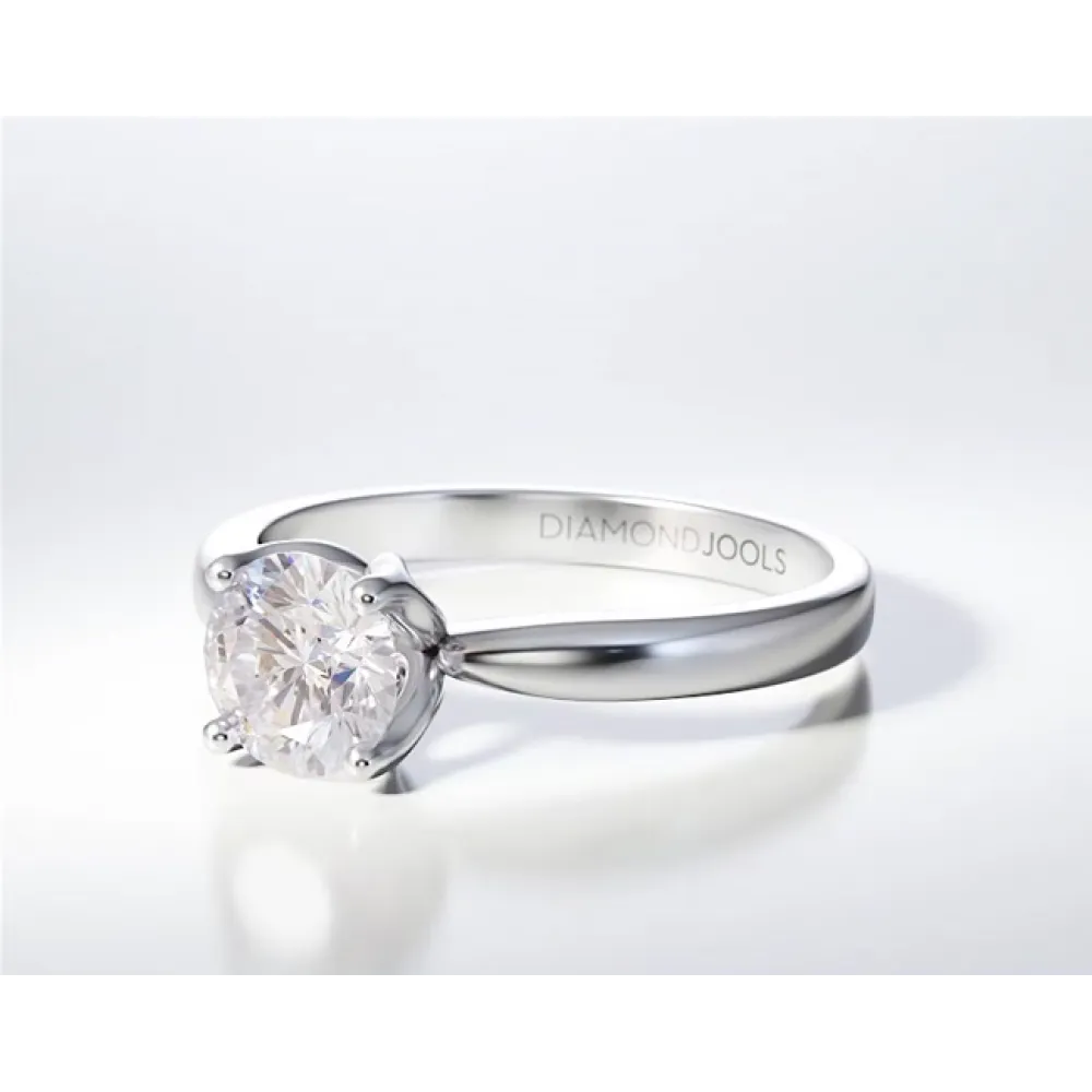 18Κ Λευκόχρυσο Μονόπετρο Δαxτυλίδι Αρραβώνων με Διαμάντι ENG072