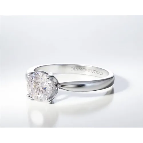 18Κ Λευκόχρυσο Μονόπετρο Δαxτυλίδι Αρραβώνων με Διαμάντι ENG072