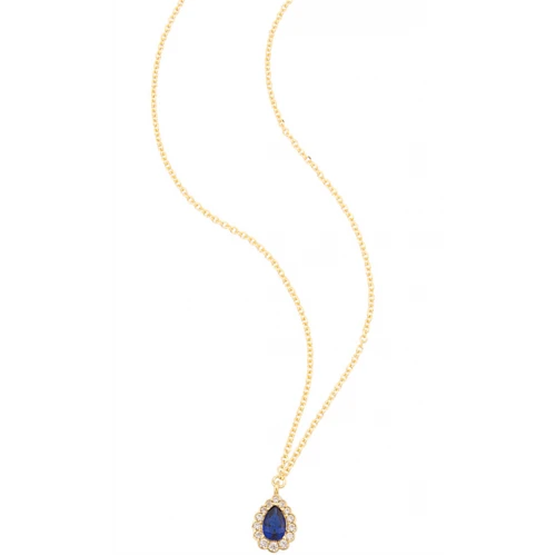 18K Χρυσό Κολιέ με Ζαφείρι και Ζιργκόν KLSO864