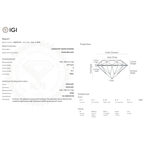 18K Λευκόχρυσο Μονόπετρο Δαxτυλίδι Αρραβώνων με Οικολογικό Διαμάντι LAB4148
