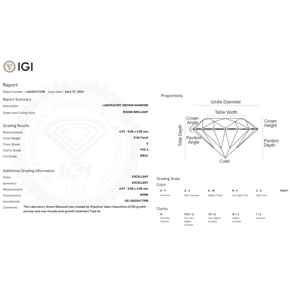 18K Μονόπετρο Δαxτυλίδι Αρραβώνων με Οικολογικό Lab Grown Διαμάντι0.46ct LG17398