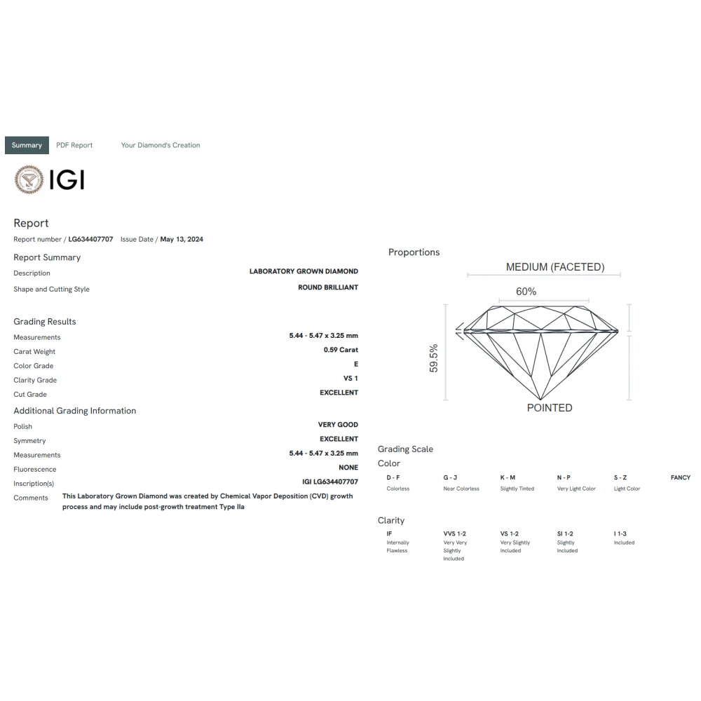 18K Λευκόχρυσο Μονόπετρο Δαxτυλίδι Αρραβώνων με Εργαστηριακό Διαμάντι LGR032