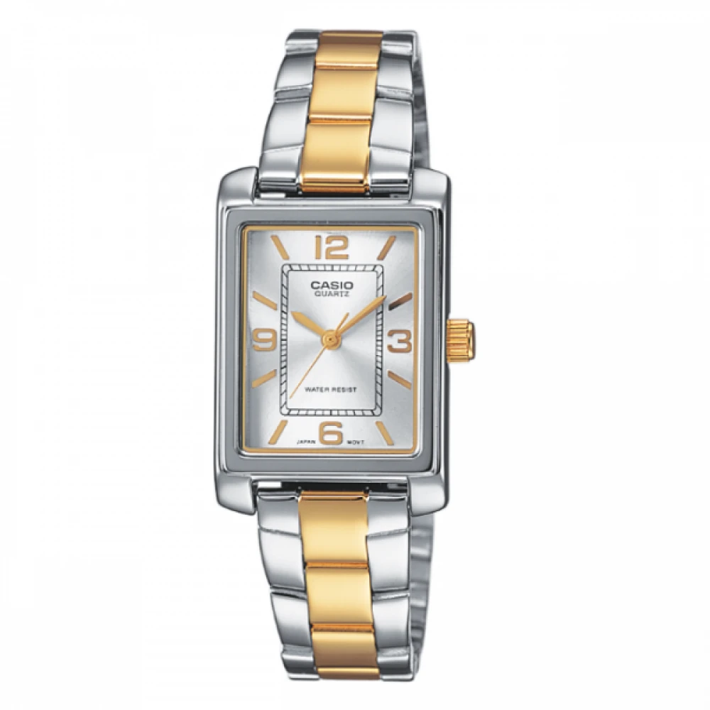 CASIO Standard με Μεταλλικό Μπρασελέ από Ανοξείδωτο Ατσάλι σε Δύο Τόνους LTP-1234PSG-7AEF