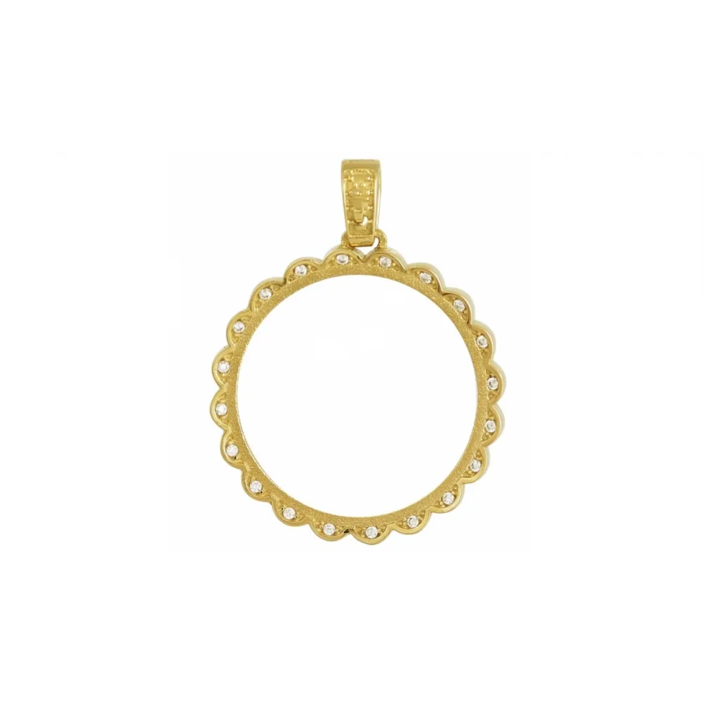 14K Χρυσό Μενταγιόν "Θήκη Λίρας" με Ζιργκόν MT248/O