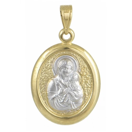 14K Χρυσή Παναγίτσα Δύο Τόνων P3054