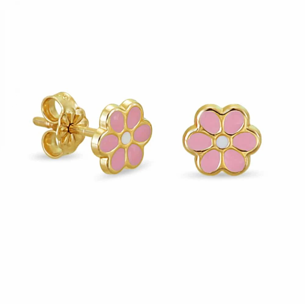 14K Χρυσά Σκουλαρίκια Παιδικά "Μαργαρίτα" SK3108KR