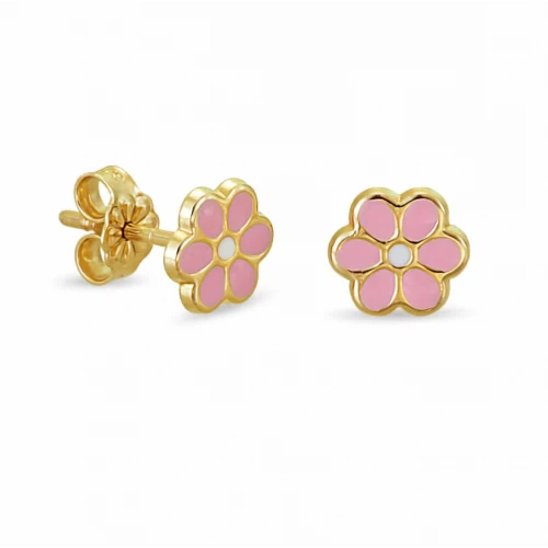 14K Χρυσά Σκουλαρίκια Παιδικά "Μαργαρίτα" SK3108KR