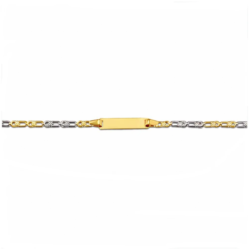 9K Ταυτότητα Παιδική, Δίχρωμη Χρυσή Λευκόχρυση T3-1102