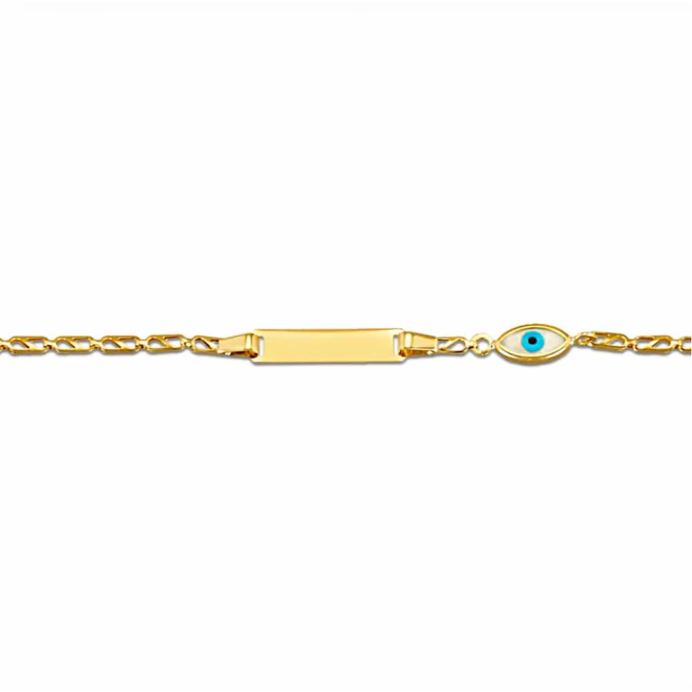 9K Χρυσό Bραχιόλι Ταυτότητα με Ματάκι T3-2103