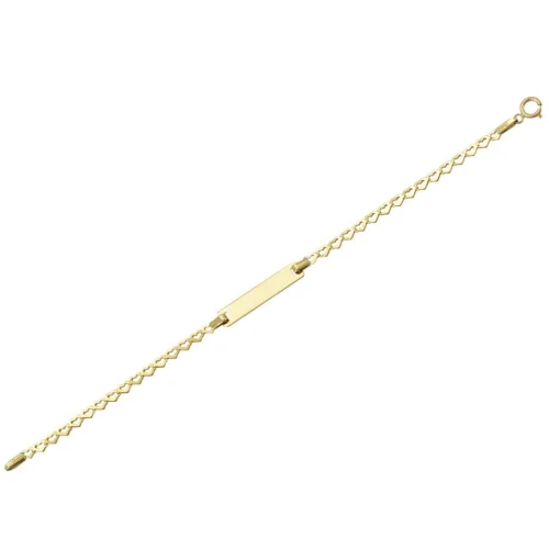 9K Χρυσό Bραχιόλι με Αλυσίδα "Καρδούλες" Παιδική Ταυτότητα T4-4101