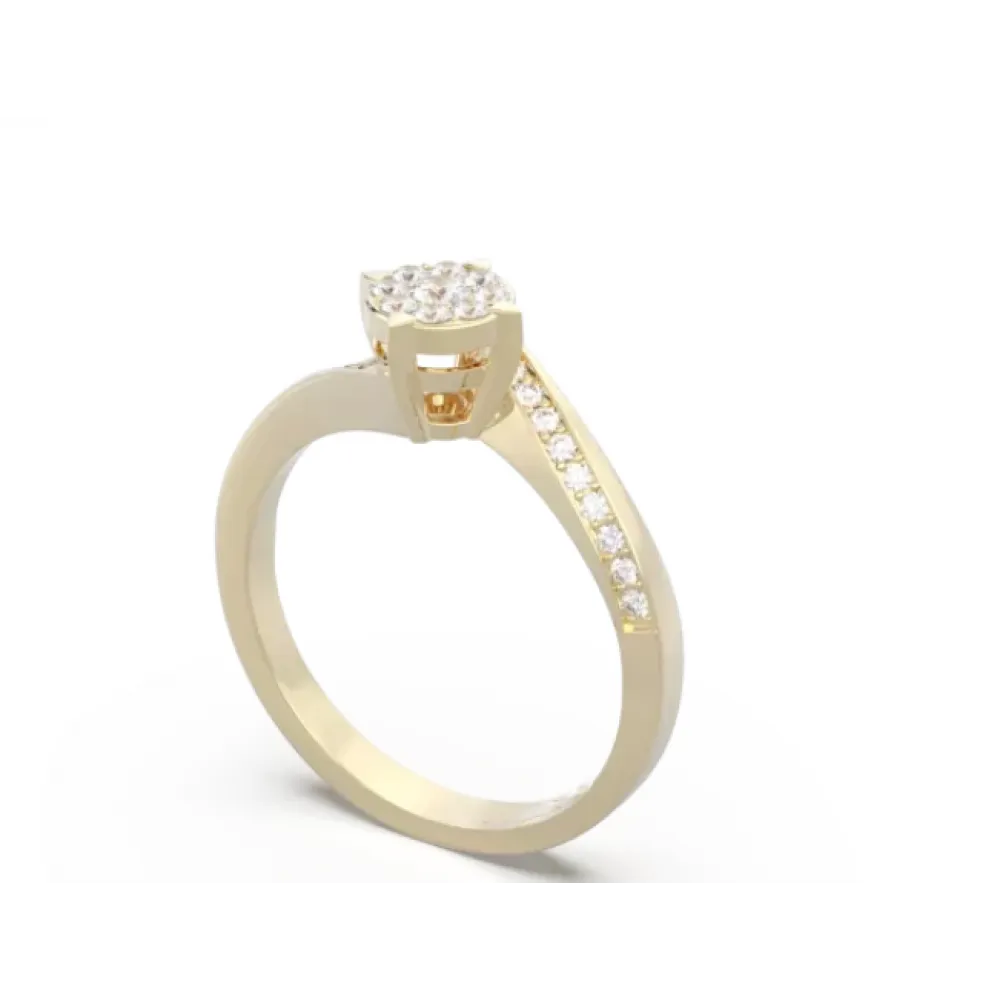 18K Μονόπετρο Invisible Δαxτυλίδι Αρραβώνων με Διαμάντια EM017