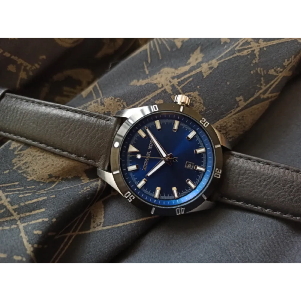 MICHAEL KORS Layton Black Leather Strap MK8854